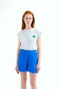 T-shirt with White and Blue Striped Print - M image