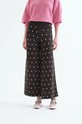 Grey Knit Pants with Small White Polka Dots - M