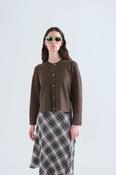 Basic Khaki Green Cardigan - S