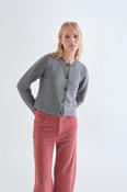 Grey Cardigan with Two-Tone Buttons - L