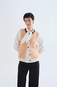 Orange and Cream Striped Knit Vest - XS