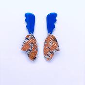 Tidal Sgraffito Earrings Mariner’s Blue Grey/Rose-Gold image
