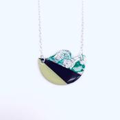 Rothlu Necklaces - Tonn Sgraffito Necklace Celadon/Grape/Lichen/Silver image