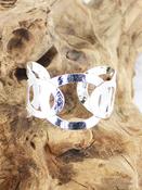 Beaten Metal Ring Cuff Silver image