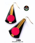 ANDY (black, fuchsia, and gold) Earrings image