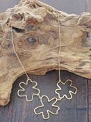 Metal Abstract Flower Necklace Gold image