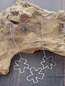 Metal Abstract Flower Necklace Silver image
