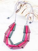 3-Strand Wooden Cone Necklace image