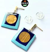 DANA Earrings - Boca Blue and Gold image