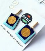 Boca Blue and Gold Earrings