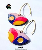BEA (fuchsia, yellow, blue with lush pop of gold) Earrings image