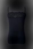 Black Camisole Top with Lace - M