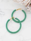 Beaded Hoop Earrings Green image