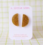 Semi Circle Studs Gold image