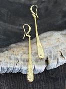 Beaten Teardrop Earrings - Gold Plated image