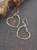 Simple Open Heart Earrings Gold - Plated image
