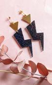 Grace Jones Black Glitter Earrings image