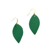 Duilleogin Small Leaf Earrings - Green image