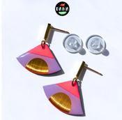 DANA Earrings - ISLA Lilac, Neon Pink and Gold image