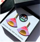 Isla Earrings  Lilac, Neon Pink and Gold image