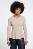 Jelilah Peplum Pullover Birch - L