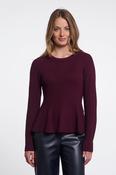 Jelilah Peplum Pullover Sangria - M image