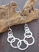 Beaten Ring Necklace Silver image