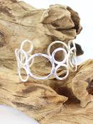 Beaten Open Ring Cuff Silver image