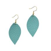 Small Leaf Earrings Lagoon Blue image