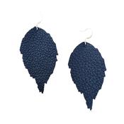 Duilleog Large Leaf Earrings Navy image