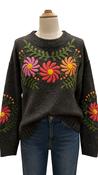 Liz Sweater with Embroidered Flowers image