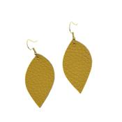 Small Leaf Earrings Mustard image