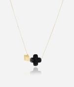 Navy Clover Gold Necklace image
