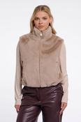 Nikki Short Faux Fur Waistcoat Birch - 36