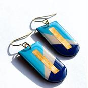 Nina Earrings Blue &amp; Gold