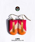 Nina Earrings Hot Pink, Yellow &amp; Gold image