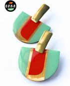 DANA Earrings - ROSA Mint Green, Red, Lush Gold image
