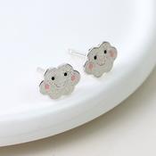 Sterling Silver White Happy Cloud Studs image