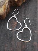 Simple Open Heart Earrings Silver - Plated image