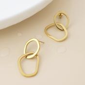 Gold Plated Stainless Steel Linked Hoop Earrings image