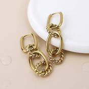 Gold Plated Stainless Steel Twist Link Earrings image