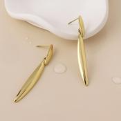 Orion Stainless Steel Gold Plated Elegant Narrow Drop Earrings