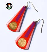 Vera Earrings Deep Orange, Light Pink, Purple and Gold image