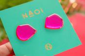 Electric Statement Stud Earrings Pink image