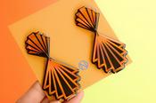 Art Deco Statement Earrings Orange image