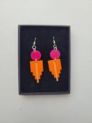 Art Deco Orange Glass Earrings image