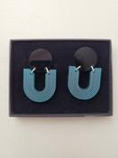 Arc Black and Teal Earrings image