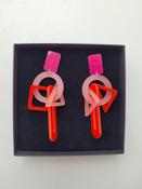 Throwing Shapes Pink and Red Earrings image