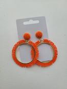 Beaded Hoop Earrings Orange image