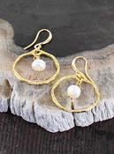 Ring &amp; Pearl Earrings Gold - Plated image